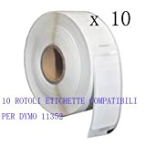 10 Rotoli Etichette adesive compatibile per DYMO 11352 54mm X 25mm Dymo LabelWriter 310, 320, 330, 330 Turbo, 400, 400 ...