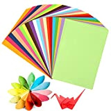 100 Carta Colorata A4, Fogli Origami DIY 210x297mm, 70g Fogli Colorati Double Face,Carta Colorata 20 Colori Fogli Origami per Fare ...