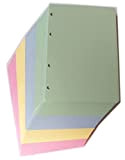 100 Cartoncini da 250 gsm (200 facciate) con 4 fori "formato A5" 14,5 x 20,5 cm. - separatori per raccoglitore ...