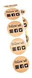 100 etichette adesive Kraft, Follow us Instagram, Facebook e Twitter per etichettare prodotti, fatture