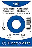 100 fiches bristol sous film - uni non perfore - 74x105mm