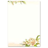 100 fogli di carta da lettera decorati Fiori & Petali PEONIE DIN A6 - Paper-Media