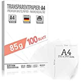 100 fogli di carta trasparente DIN A4 - carta origami 85g - pellicola transfer per disegno tecnico - carta da ...
