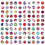 100 Pezzi Puntine,Crestivo Push Pin,Simboli creativi bandiera,Bandiera di Mappa di Paese Puntina,Puntine Chiodini di Mappa, per Bacheca, Mappa, Ufficio, Lavagne