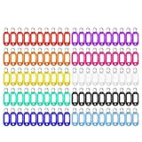 100 portachiavi in plastica scrivibile, con anelli portachiavi, per chiavi, valigie, animali domestici (10 colori)