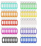 100 pz Etichette per chiavi Confezione da 10 colori Portachiavi/Targhette per Chiavi Etichette colorate per portachiavi Etichette identificative in plastica ...