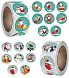 1000 Pezzi Etichetta Adesivi Merry Christmas，Adesivi Natalizi Rotolo, Rotonde Sticker Rotoli, Adesivi natalizi sigilla etichette, per adesivi natalizi per decorazioni ...