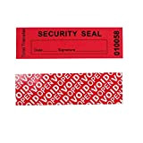 100pcs 100% Totale Trasferimento Antimanomissione di Sicurezza Void Etichette/Adesivi/Sigilli, Tamper Proof Security Stickers (Rossi, 25 x 85 mm, Unico Numeri ...