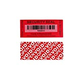 100pcs 25x60mm Rosso Total-Transfer Tamper Evident Security Void Sticker/Etichette/Guarnizioni con codici a barre (TamperSeals Group)