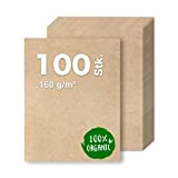100x carta kraft 160 g / m² DIN A4 marrone carta fatta di cartone naturale Natale - come cartone artigianale, ...