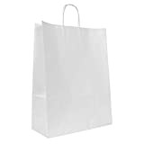 10x White Paper Gift Bags with Twisted Handles - 18cm x 22cm x 8cm by Paper Bags