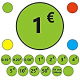 1120 Etichette Adesive Prezzo Euro colorate, ideali per mercati da garage, mercatini, negozi, sconti