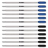 12 x ricariche per penna, medio 0.7 mm Point by Neo +. Stanno Cross compatibile 6 x BLACK INK, 6 x BLUE ...