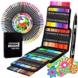 120 Colours Brush Pen Lettering Pennarelli Doppia Punta con Punta a Punta Fine per Disegnare Libri da Colorare e Calligrafia