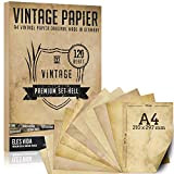 120 fogli di carta vecchia, vintage DIN A4 stampabile - certificati carte tesoro carta artigianale, carta cartone - artigianato per ...