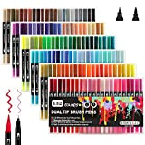 132 Colori Brush Pen Lettering, Gelanty Pennarelli Doppia Punta Pennarelli Punta Fine per Arte Disegno Penne Set, Colorare Arte Illustrazioni, ...