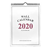1PC 2020 Calendario semplice parete Agenda Organizer Home Office Hanging calendario murale Programma giornaliero Planner 2019,09~2020,12 (Color : A)