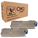 2 X C532 Toner compatibile per Oki C532 Oki MC563dn Oki MC573 GIL