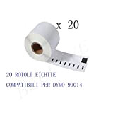 20 X ROTOLI Etichette Compatibili per DYMO 99014 S0722430 54mm X 101mm LABELWRITER 400 Twin Turbo / 450/450 Duo / ...