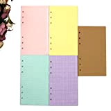 200 fogli Planner Refill Paper 5mm Square Inserts Paper A6 6 fori Binder Grid Notepaper per Filofax Bullet Journals Diary