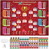 2022 Cartella Parete per la Coppa del Mondo Qatar, Poster World Cup 2022 Wallchart per Casa/Ufficio/Giochi di Calcio/Bar/Feste