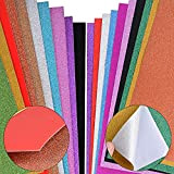 20pz Fogli Carta Glitter A4 Colorata Cartoncini Glitterata Decorazioni Scrapbooking Fai da Te Foglio Adesivo Bricolage Lavoretti (10pz Carta + ...
