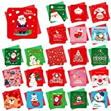 22 Set Mini Biglietti di Natale per Bambini Cartoline di Auguri di Natale con Buste Trasparenti Bigliettini Natalizi Divertenti Assortiti ...