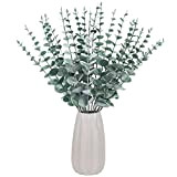 24 pezzi artificiali foglie di eucalipto stelo vero tocco foglia eucalipti fiori rami bouquet da sposa decorazione Finti Rami di ...