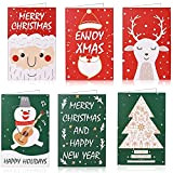 24 Pezzi Cartoline di Natale, Biglietti di Auguri Natalizi, Biglietto Auguri Natale con Buste e Adesivi, Biglietto di auguri di ...
