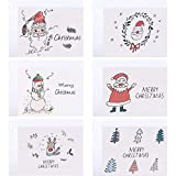 24pcs stile minimalista biglietti di Natale, Natale piegato carte vuote con busta, cartoline di Natale Set di cartoline - A6