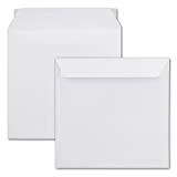 25 buste per lettere, quadrate, grandi, 22 x 22 cm, 100 g/m², per occasioni speciali, con chiusura adesiva, colore bianco