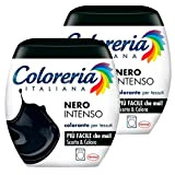 2x Coloreria Italiana Colorante per Tessuti in Lavatrice Colore Nero Intenso Formula Tutto in Uno - 2 Confezioni Monodose da ...
