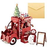3D Cartoline di Natale, 1PCS Biglietto Auguri Natale con Buste e Adesivi da Busta, Regalo Natale Cartoline, Cartolina di Natale ...