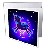 3DROSE GC 28559 _ 1 6 x 15,2 cm"cute Astrology Taurus Bull segno zodiacale" Auguri (confezione da 6)