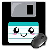 3DROSE Kawaii Happy floppy disk – anime smiley Cartoon Turquoise Teal – mouse pad, 8 da 20,3 cm (MP 57456 _ 1)