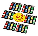3M Index Mini 683-4+2 - Segnapagina rimovibili, 6 confezioni da 4 pezzi, 2 conf. omaggio, 11,9 x 43,2 mm, rosso/blu/giallo/verde