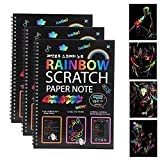 3Pcs Scratch Paper Notes, Scratch Artist Books for Kids Rainbow Scratch Paper Notes Studenti rilegati a spirale Studenti Libri da ...
