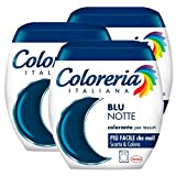 3x Coloreria Italiana Colorante per Tessuti in Lavatrice Colore Blu Notte Formula Tutto in Uno - 3 Confezioni Monodose da ...