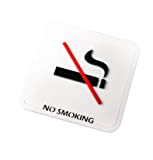 4 cartelli vietati fumare/no smoking acrilico, 10 x 10 cm, non fumatori