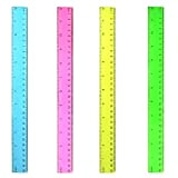 4 pezzi Righello Plastica, 30 cm Righelli Plastic Ruler per Studenti Scuola Ufficio (rosso, blu, verde, giallo)