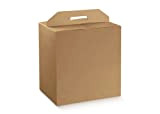4 scatole avana robuste strenne natalizie cesti natale in cartone accoppiato e maniglia esterna marrone kraft cm.33x25x35h