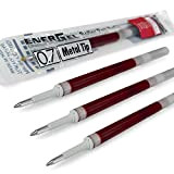 4 x Pentel EnerGel 0.7 mm refill metal tip LR7 – EnerGel XM, BL77/BL57/BL37 – rosso