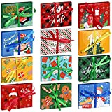 48 Scatole Porta Carte di Natale con 48 Nastri e 48 Adesivi Scatole per Carte Regalo Piccole Scatole Regalo di ...