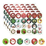 480 pezzi Eetichette Adesive Buon Natale, 4,5 cm Adesivi Natalizi per Pacchetti Etichette Natalizie Adesive Rotondi Merry Christmas Sticker per ...