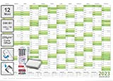 5 Calendari da parete lavabili 2023 Planner verde B1 100,0 x 70,0 cm ciascuno con 5x4 pennarelli ARROTOLATO - calendario ...