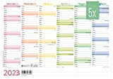 5 x Calendario Premium 2023 A4 orizzontale [Arcobaleno] in italiano - Planner Annuale, Calendario da Parete, Calendario Annuale, con Festività ...