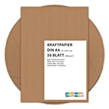 50 fogli di Carta Kraft DIN A4 280 gr/mq Natura in cartone di alta qualità Ideale per FAI DA TE ...
