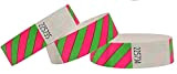 500 pezzi - 19 mm 3/4" Tyvek Wristbands, Tyvek Braccialetti, Tyvek Bracciali, Festival Braccialetti, Night-Club Braccialetti (Pink-Green, 500 Pack)