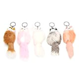 5Pcs Fluffy Animal Keychain, Portable Handicraft Cute Key Ring Car Bag Ciondolo Decorazione Portachiavi Ciondolo Ornamento per donne Ragazze