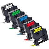 5x Labelwell 12mm x 7m Sostituzione del Etichette Compatibile per Dymo D1 45013 45016 45017 45018 45019 per Dymo LabelManager ...